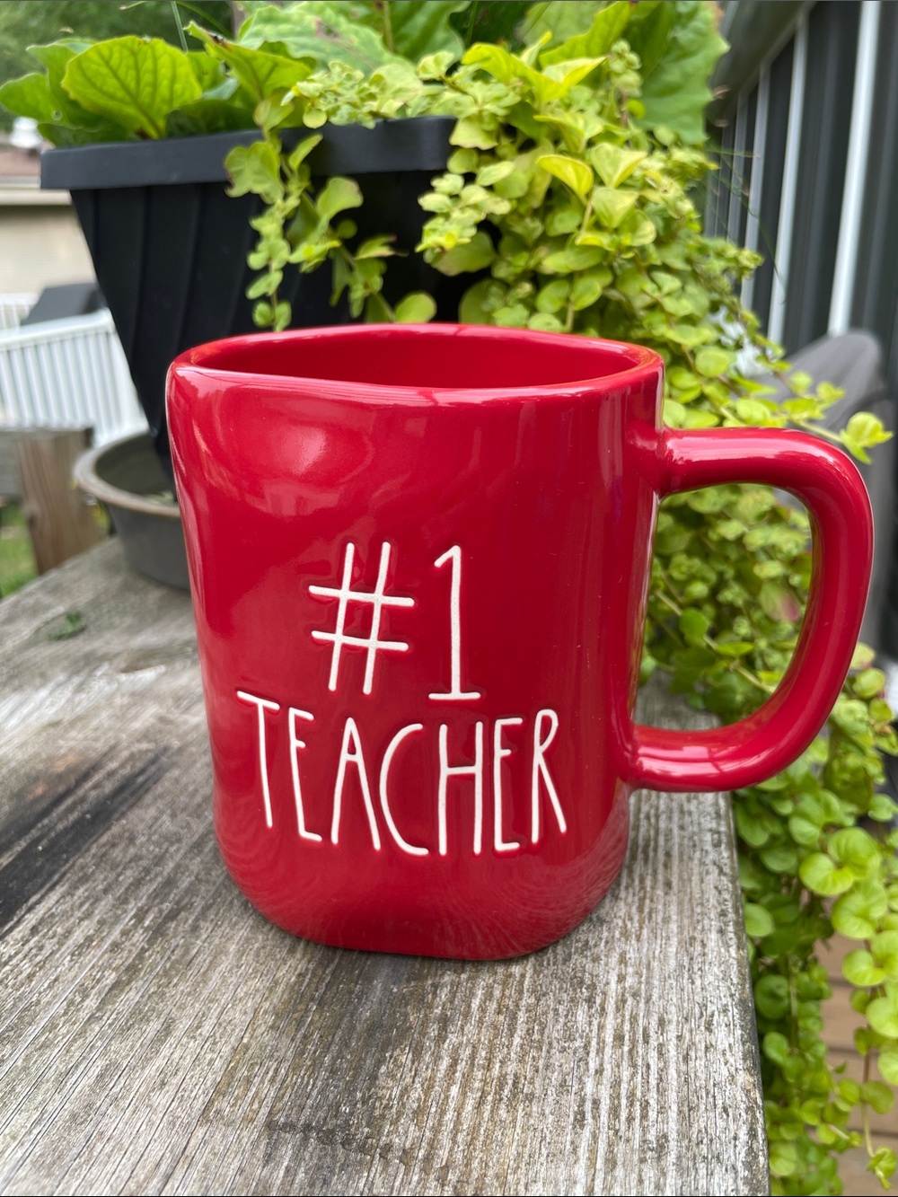 Rae Dunn‎ #1 Teacher Mug Red with White Lettering
